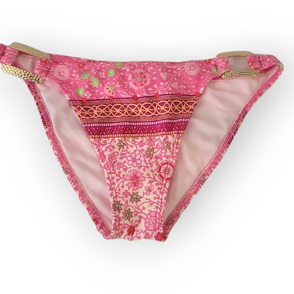 Luli Fuma Corazon Gitano Square Ring Hipster Bottom Size Medium Pink Multicolor